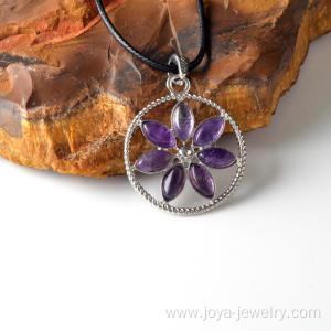 Wholesale Amethyst Flower of Life Pendant Necklace